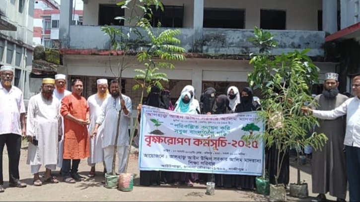 গাজীপুরে আলহাজ আইন উদ্দিন সরকার মাদরাসায় বৃক্ষরোপণ কর্মসূচি