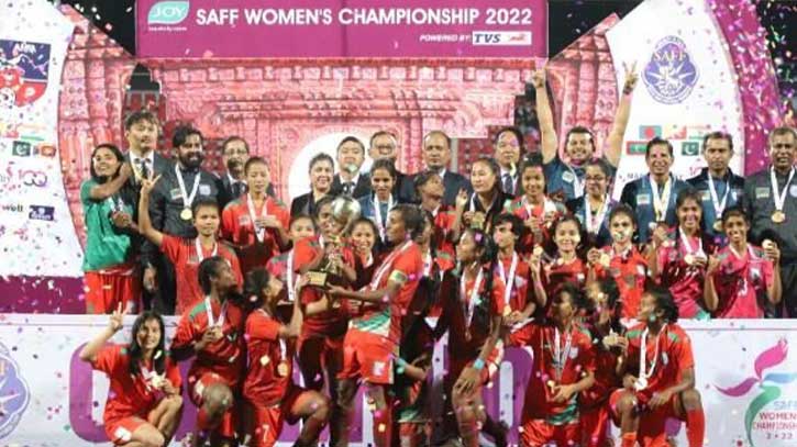 Victorious Bangladesh women’s football team return home Wednesday