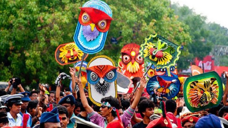 মঙ্গল শোভাযাত্রা শুরু মঙ্গল শোভাযাত্রা শুরু